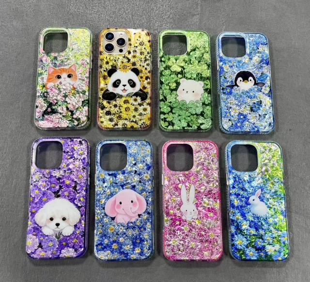 BEISOKY New Creative Laser Cute Panda Rabbit Phone Cover Case for Iphone 6 7 8 Plus X Xr XS 11 12 13 14 15 16 Pro Max