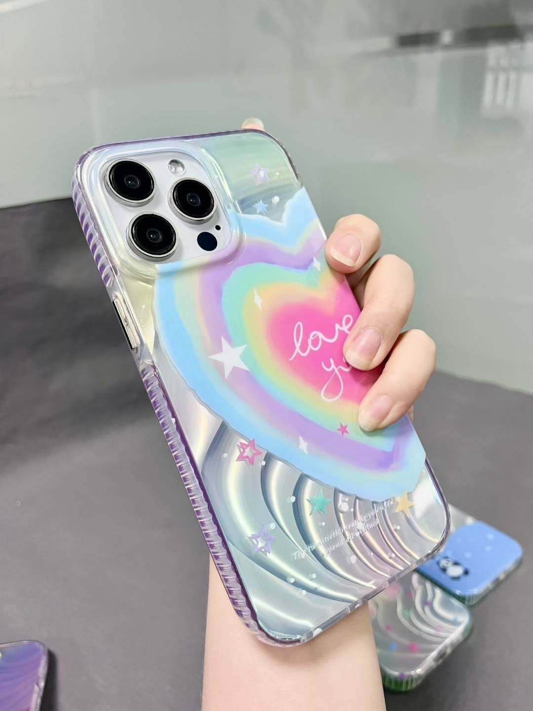 BEISOKY Fashion Water Ripple Waves Aurora IMD Laser Phone Case Simple Cool Boy Girl Soft Back Cover for iphone 17 16 15 14 13 12 11 Pro Max Plus