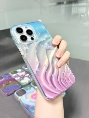 BEISOKY Fashion Water Ripple Waves Aurora IMD Laser Phone Case Simple Cool Boy Girl Soft Back Cover for iphone 17 16 15 14 13 12 11 Pro Max Plus