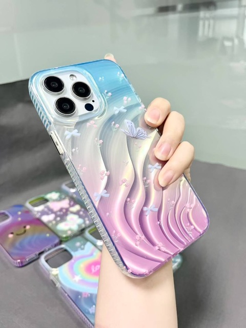 BEISOKY Fashion Water Ripple Waves Aurora IMD Laser Phone Case Simple Cool Boy Girl Soft Back Cover for iphone 17 16 15 14 13 12 11 Pro Max Plus