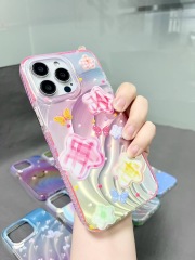 BEISOKY Fashion Water Ripple Waves Aurora IMD Laser Phone Case Simple Cool Boy Girl Soft Back Cover for iphone 17 16 15 14 13 12 11 Pro Max Plus