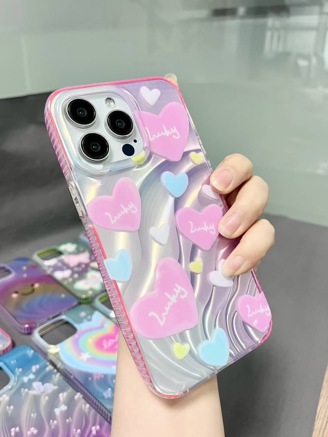 BEISOKY Fashion Water Ripple Waves Aurora IMD Laser Phone Case Simple Cool Boy Girl Soft Back Cover for iphone 17 16 15 14 13 12 11 Pro Max Plus