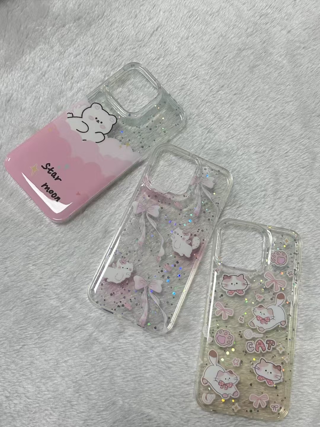 BEISOKY NEW Cartoon Cute Bear IMD Colored Phone case for iPhone 17 16 15 Pro Max 14 13 12 11 Shockproof Anti Fall Cover