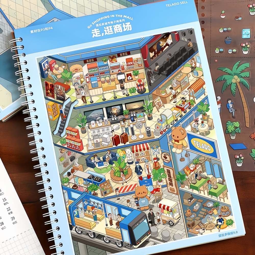 DIY 3D Sticker Book-Urban Cubicles