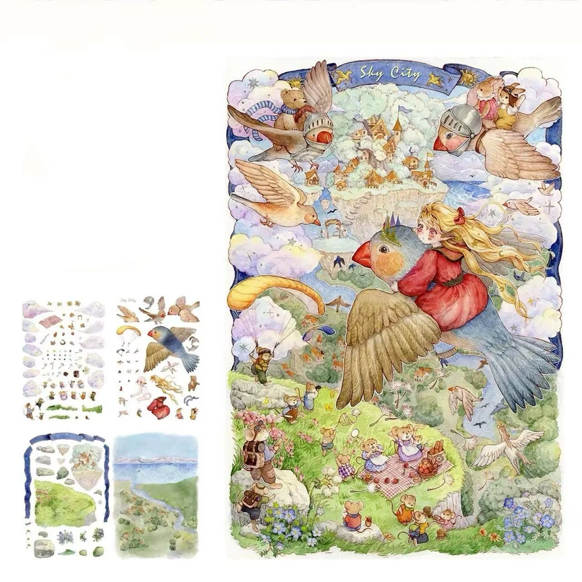 Grimm Dream River Bunnyland Birthday Landscape Stickers
