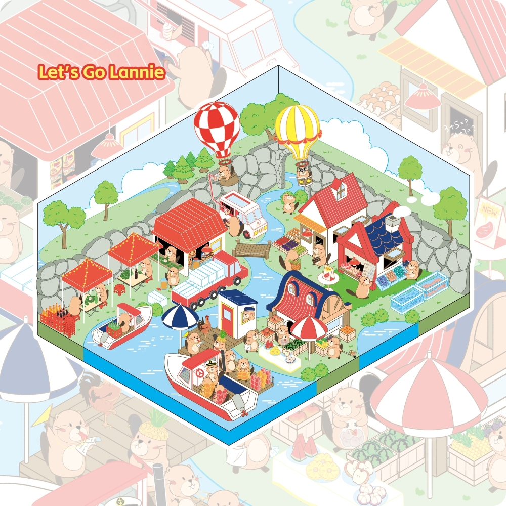 LannieLand-2.5D Stiker Scene.Spring outing!  Let's Go Lannie| Let's Grill Lannie| Let's Row Lannie| Let's Harvest Lannie