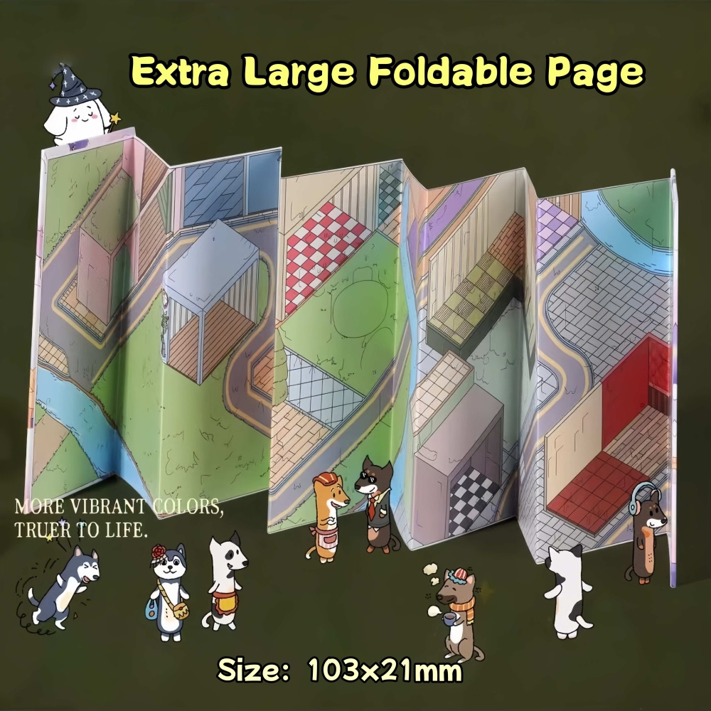 DIY 3d Sticker Scene-Miniature Scenes-Puppy Town Sticker Book 12PCS Stickers