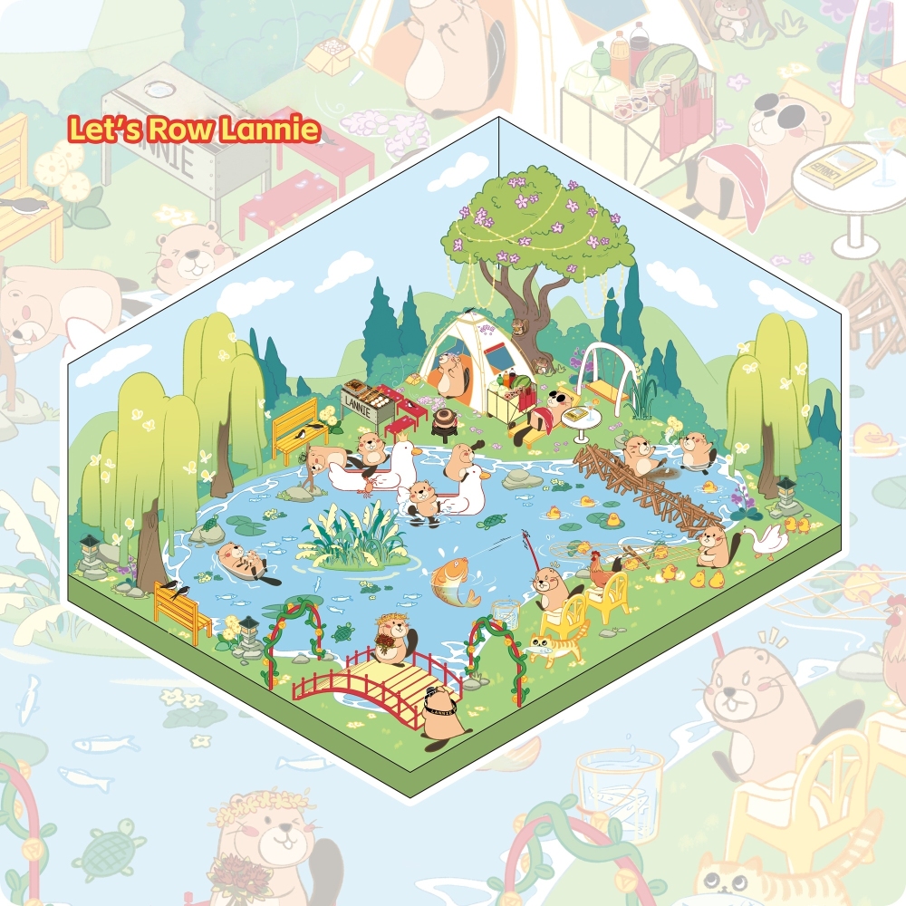LannieLand-2.5D Stiker Scene.Spring outing!  Let's Go Lannie| Let's Grill Lannie| Let's Row Lannie| Let's Harvest Lannie