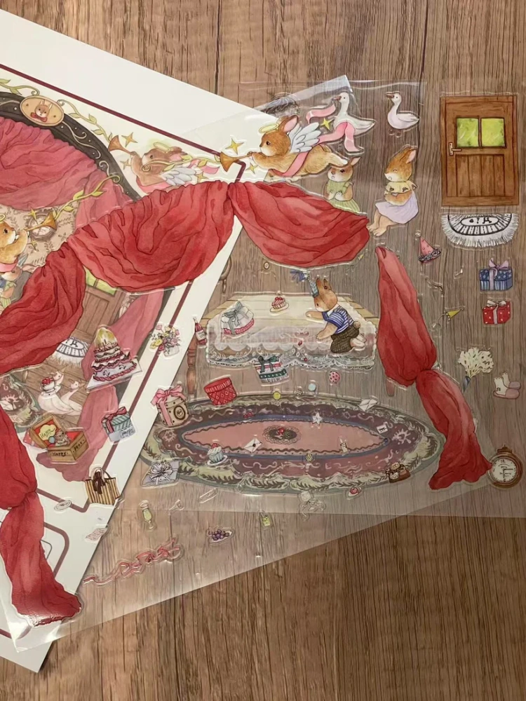 Grimm Dream River Bunnyland Birthday Landscape Stickers