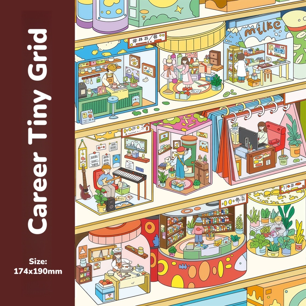 DIY 3D Stickers Scene-City Life-Cozy Home|Career Tiny Grid|Wooden House|Girly Sweet Nook