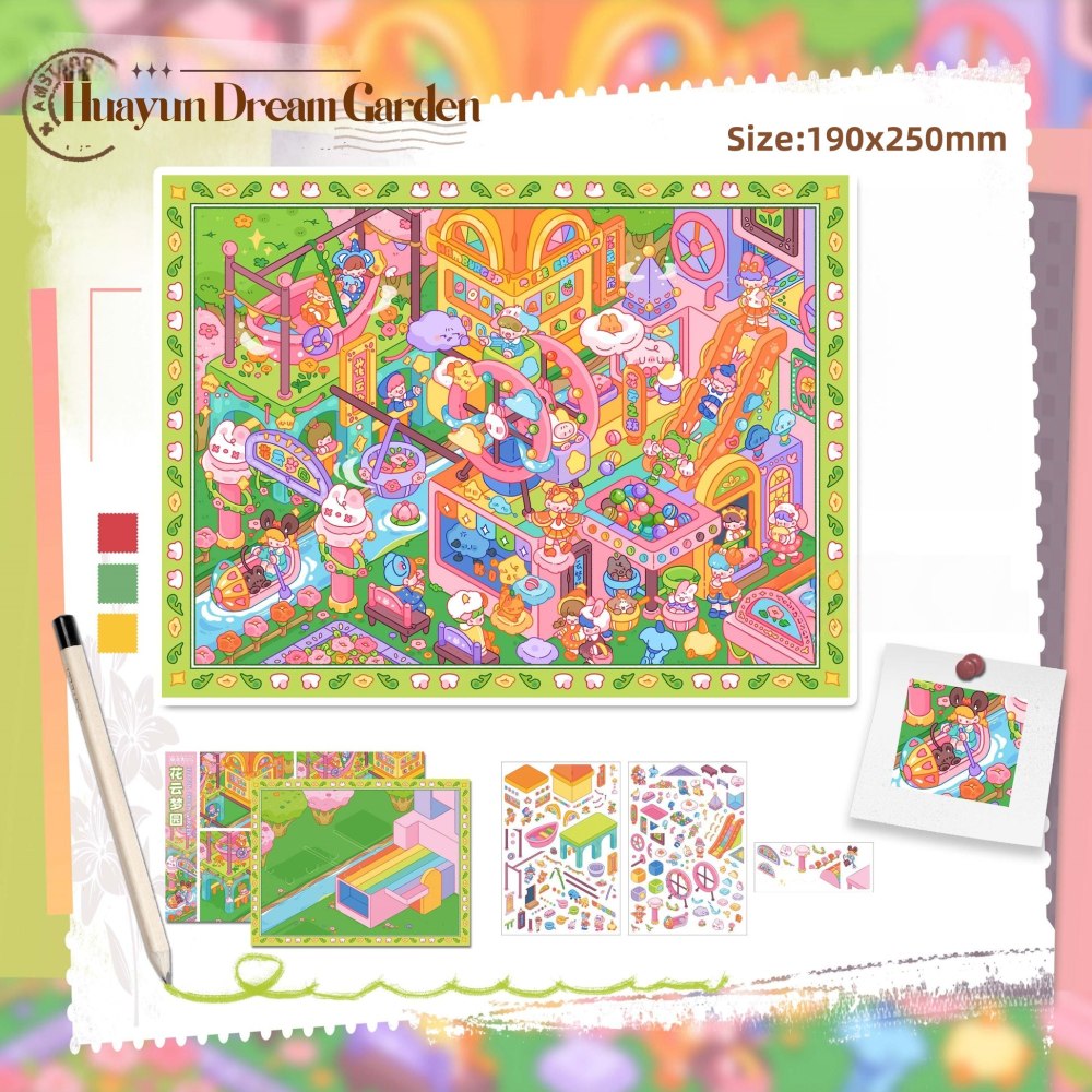 Whimsical World 3D Sticker -Milk Fragrance Future City|Memory Drawer|Huayun Dream Garden