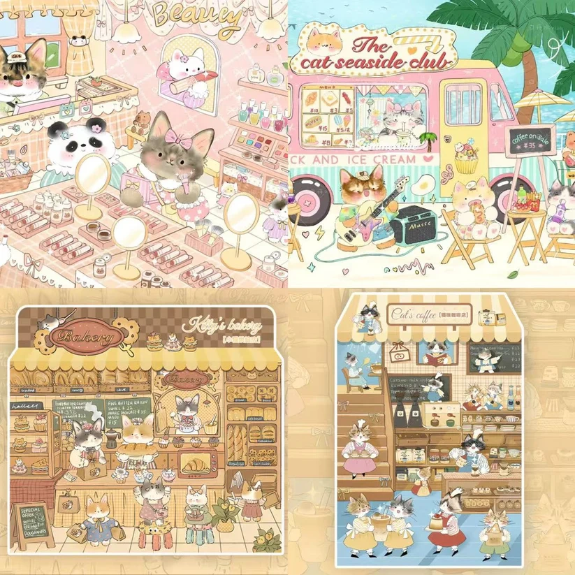 Kitty Series DIY 3D Sticker Scene-