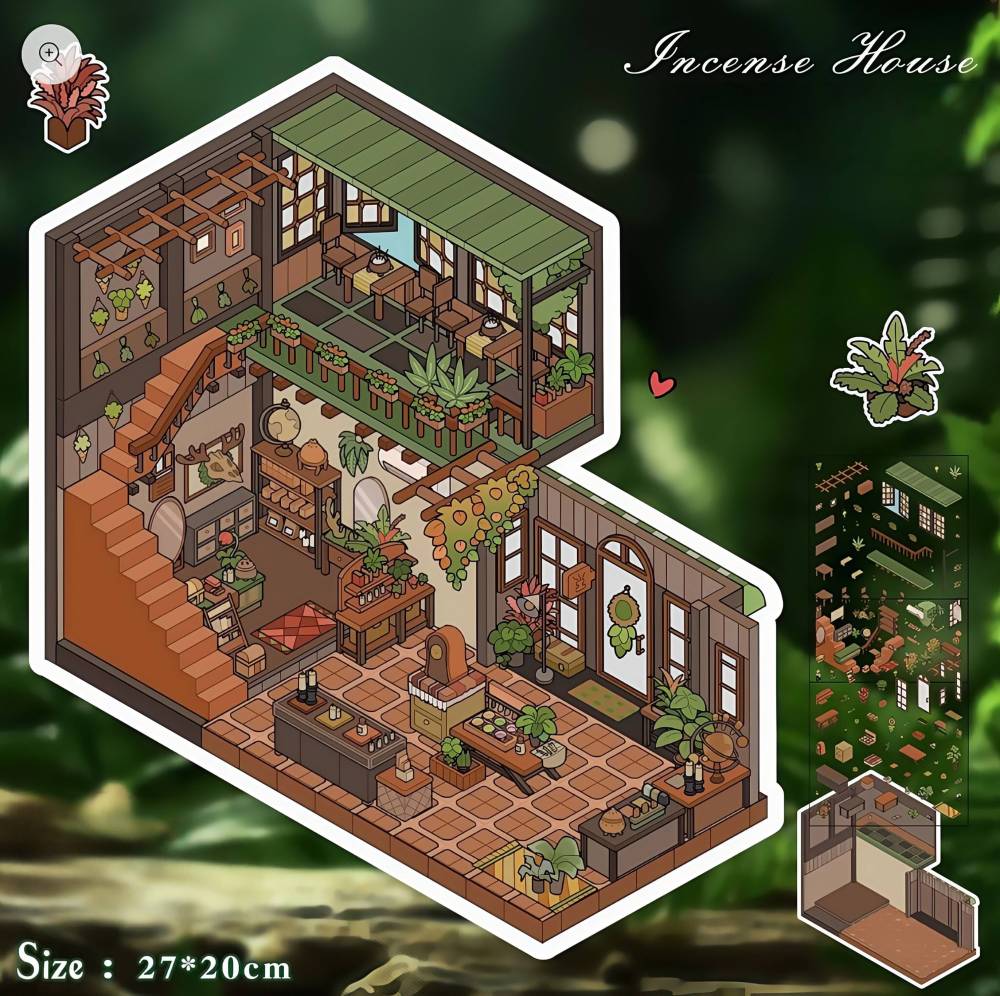 Yard Series Stickers-| Incense House | Rose Cottage