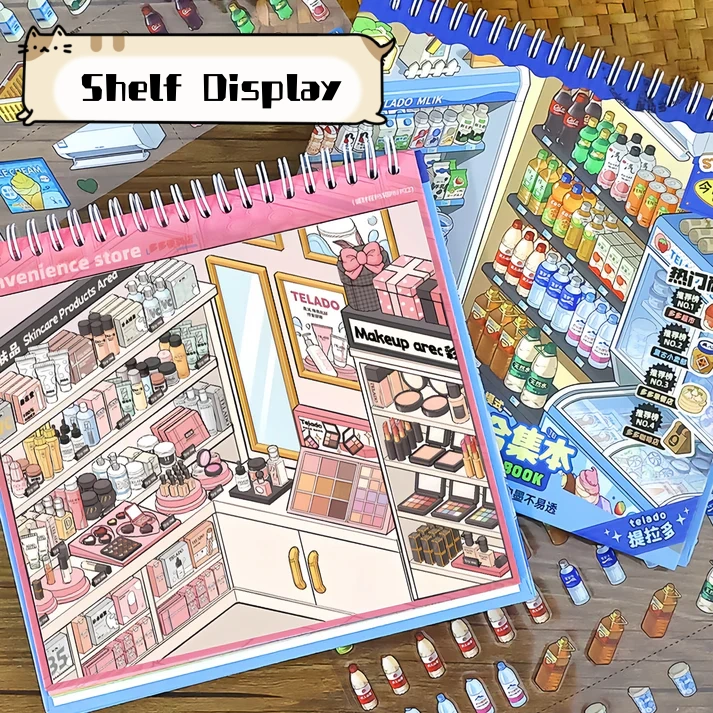 DIY 3D Sticker Scene Book-Shelf Display