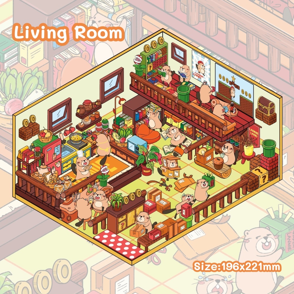 3D Sticker Beaver’s Happy Life