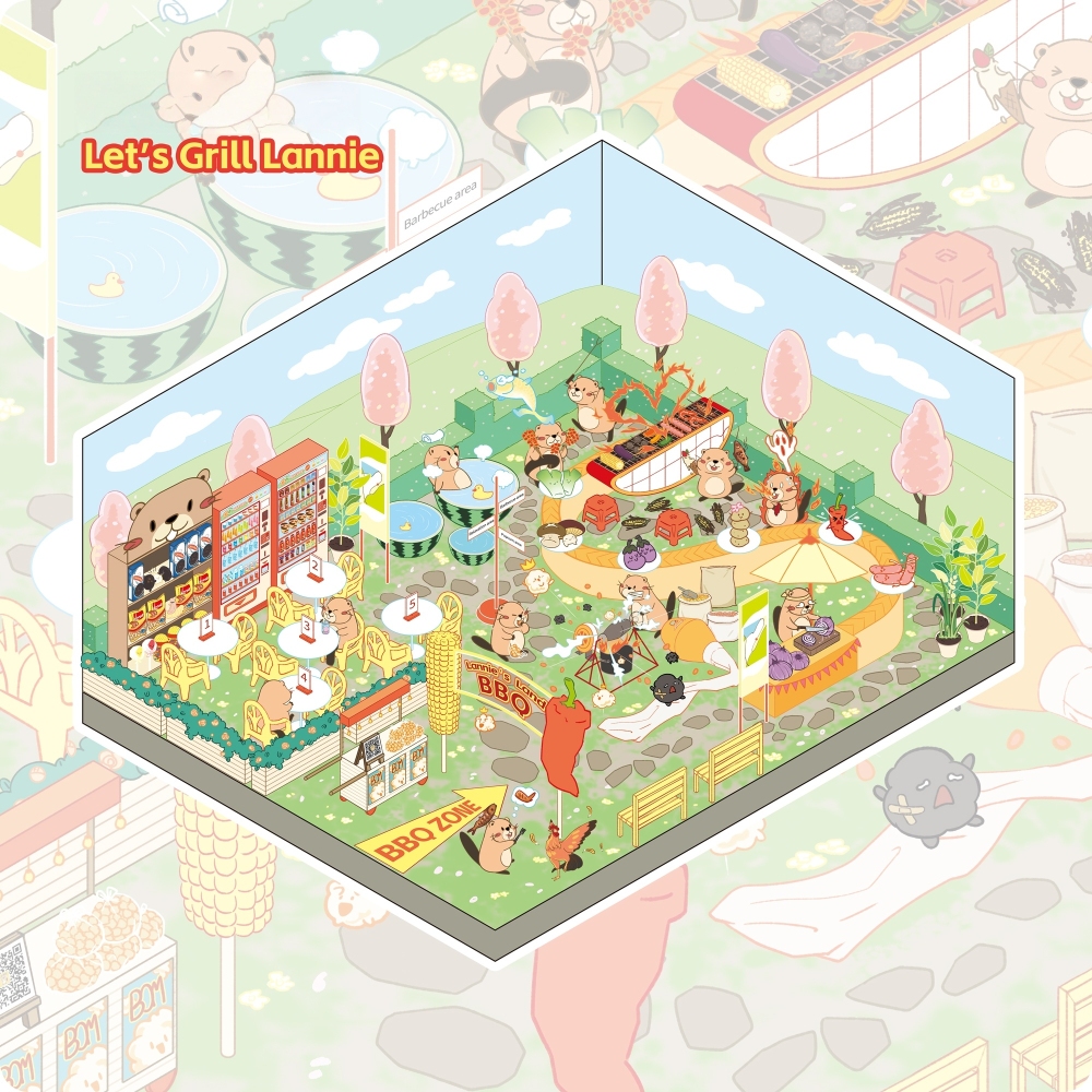 LannieLand-2.5D Stiker Scene.Spring outing!  Let's Go Lannie| Let's Grill Lannie| Let's Row Lannie| Let's Harvest Lannie