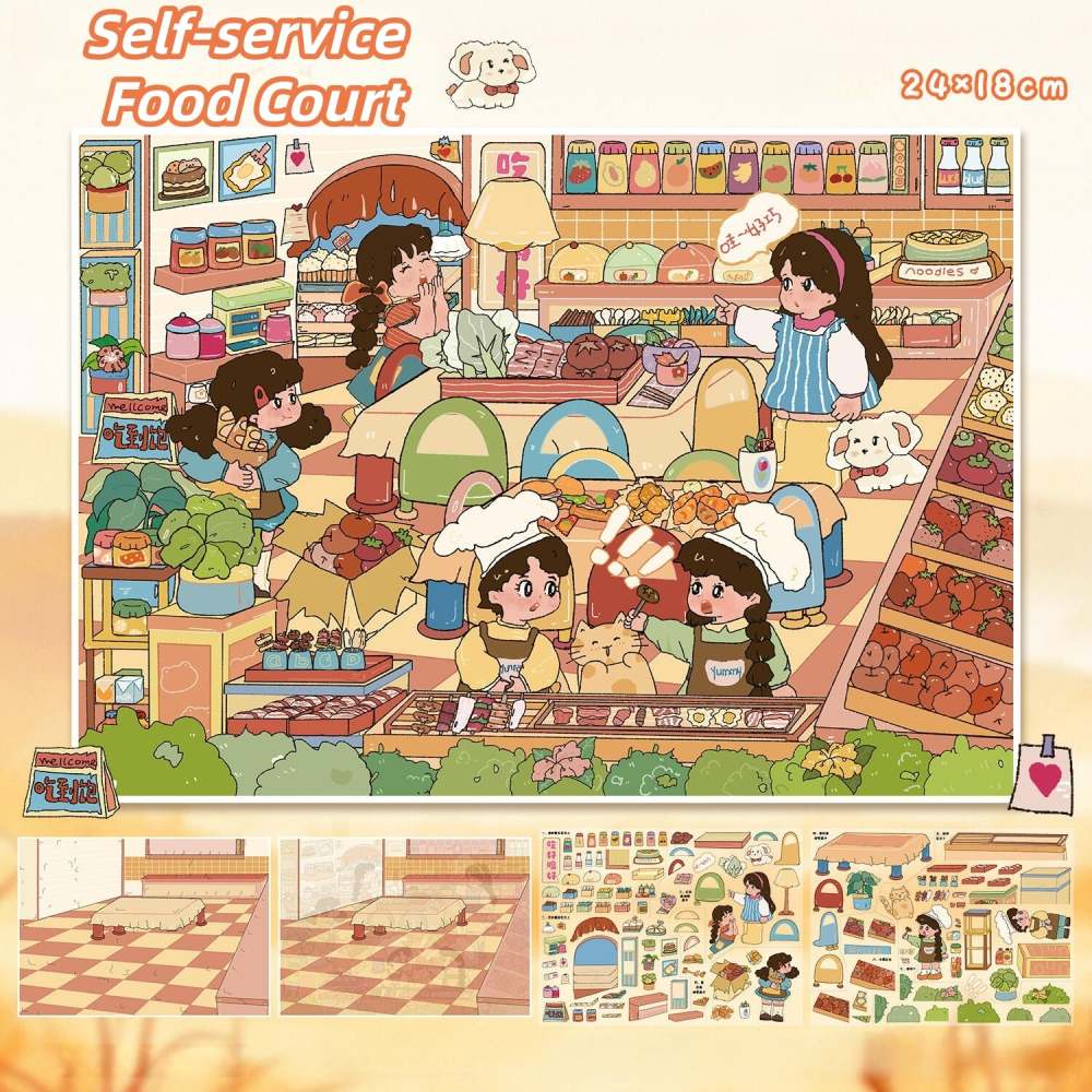 3D Sticker Scene sticker|Self-service Food Court|Neva Life Shop