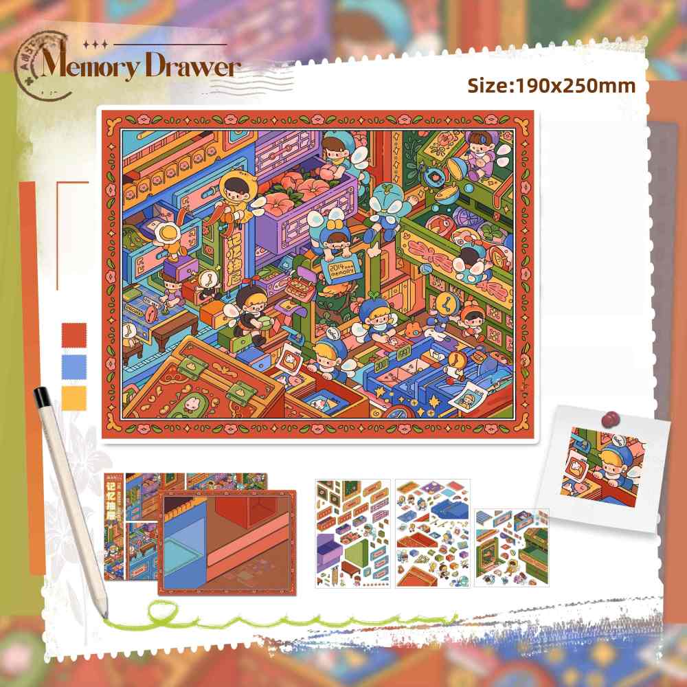 Whimsical World 3D Sticker -Milk Fragrance Future City|Memory Drawer|Huayun Dream Garden