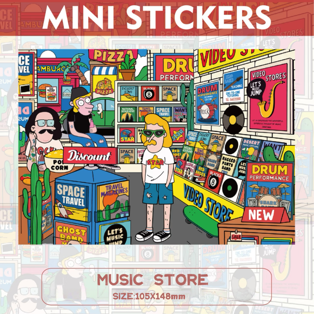 DIY Stickers Scene-Modern Youth(4 PCS)