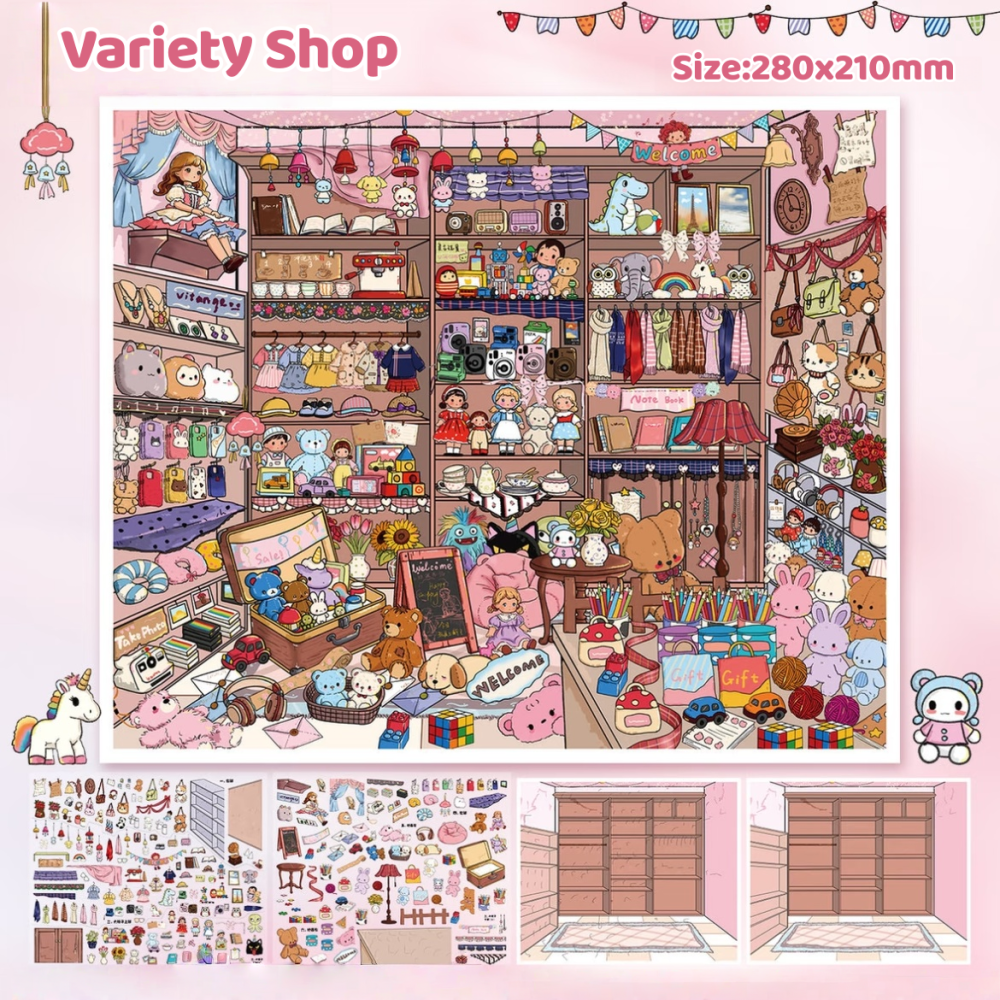 DIY 3D Miniature Scene Sticker-Snack shop|Variety Shop