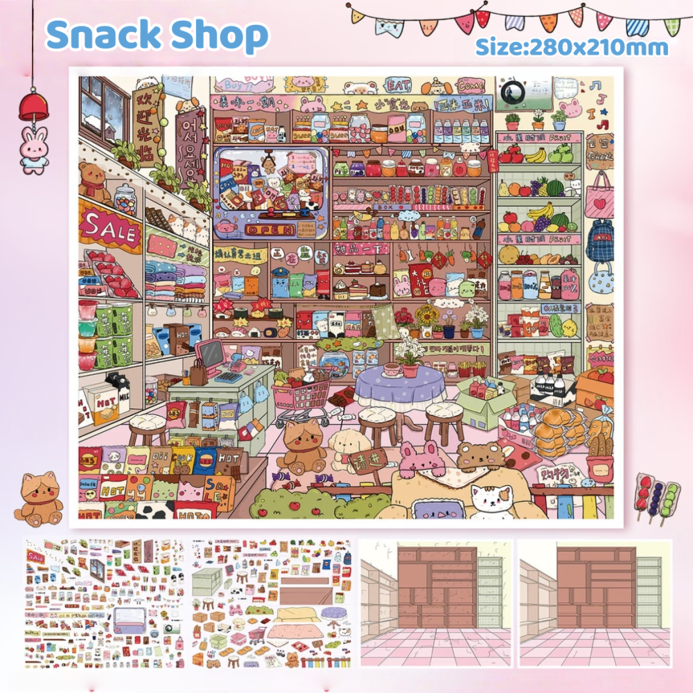 DIY 3D Miniature Scene Sticker-Snack shop|Variety Shop