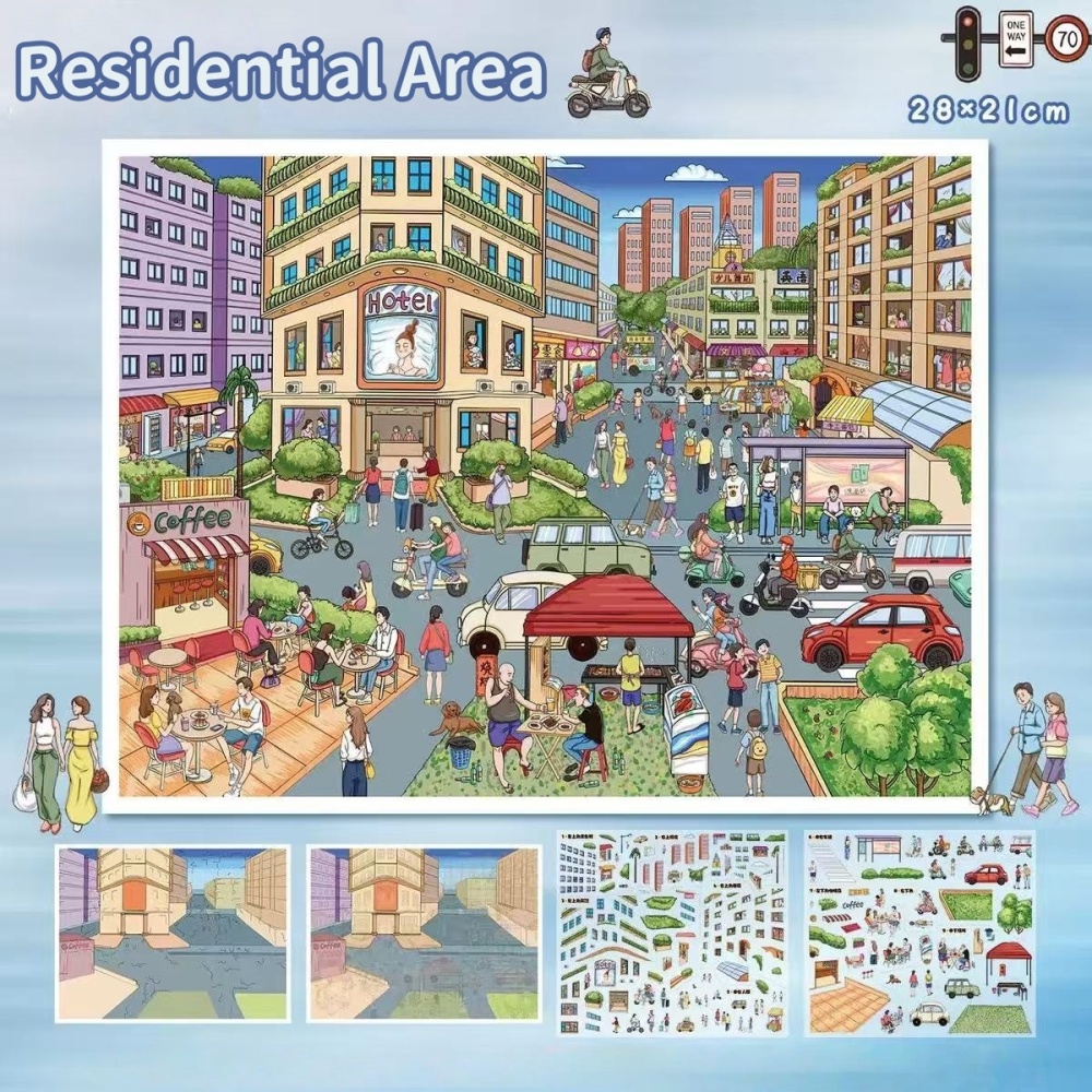 DIY 3D Miniature Scene Sticker-Street View