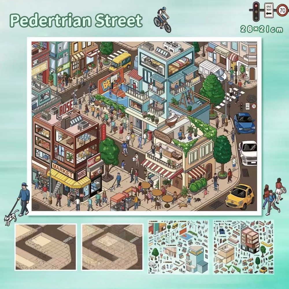 DIY 3D Miniature Scene Sticker-Street View