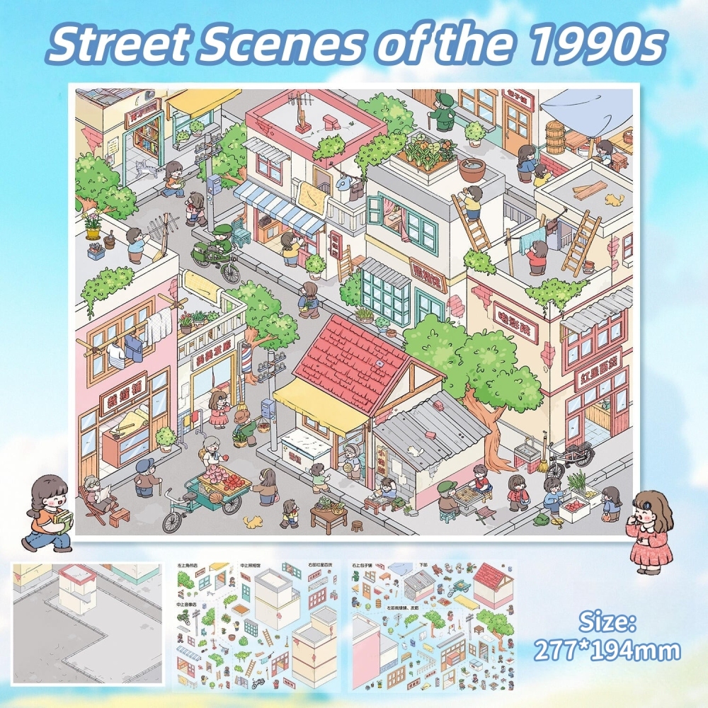 Old Town Memories-DIY 3D Miniature Scene Sticker