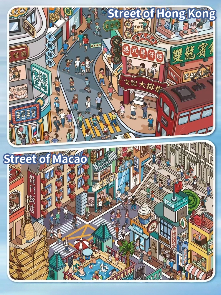 Street of Hong Kong & Macao-DIY 3D Miniature Scene Sticker