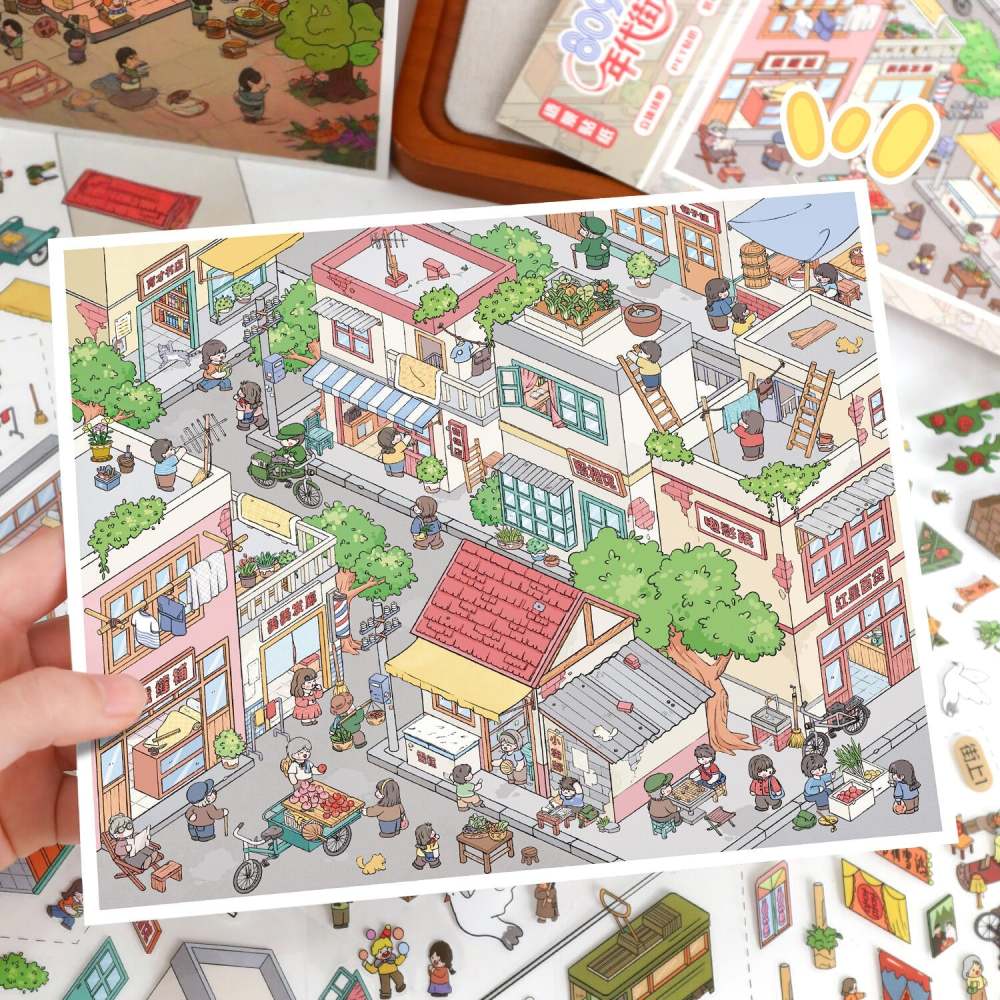 Old Town Memories-DIY 3D Miniature Scene Sticker