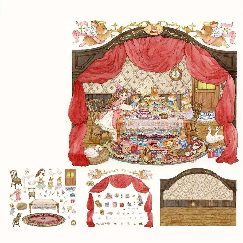 Bunny Land-DIY 3D Miniature Scene Sticker