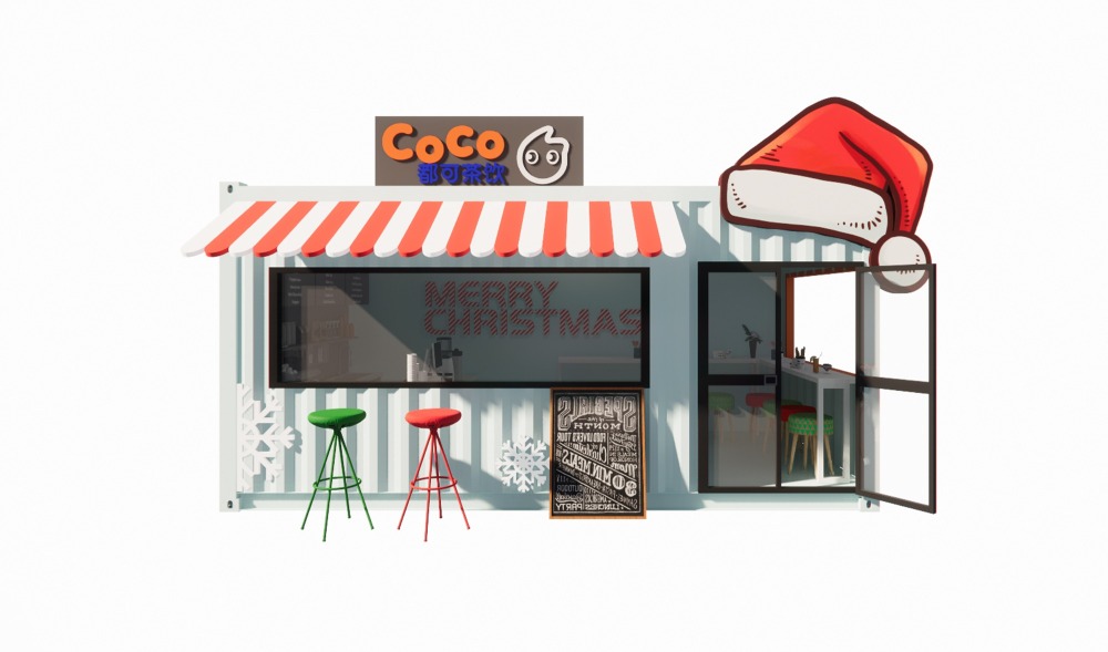 Removable Quick Assembly Modular Container House Bubble Tea Shop