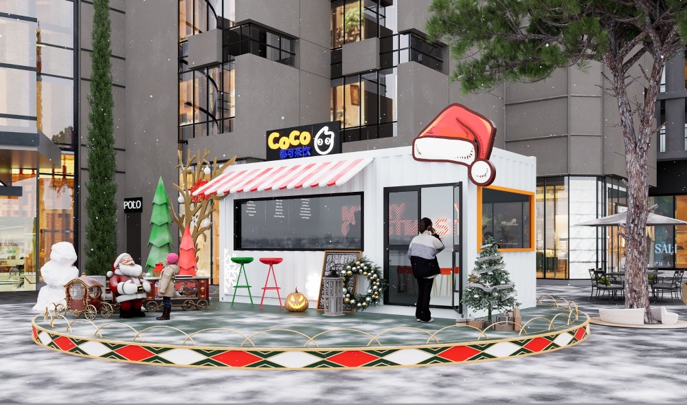 Removable Quick Assembly Modular Container House Bubble Tea Shop