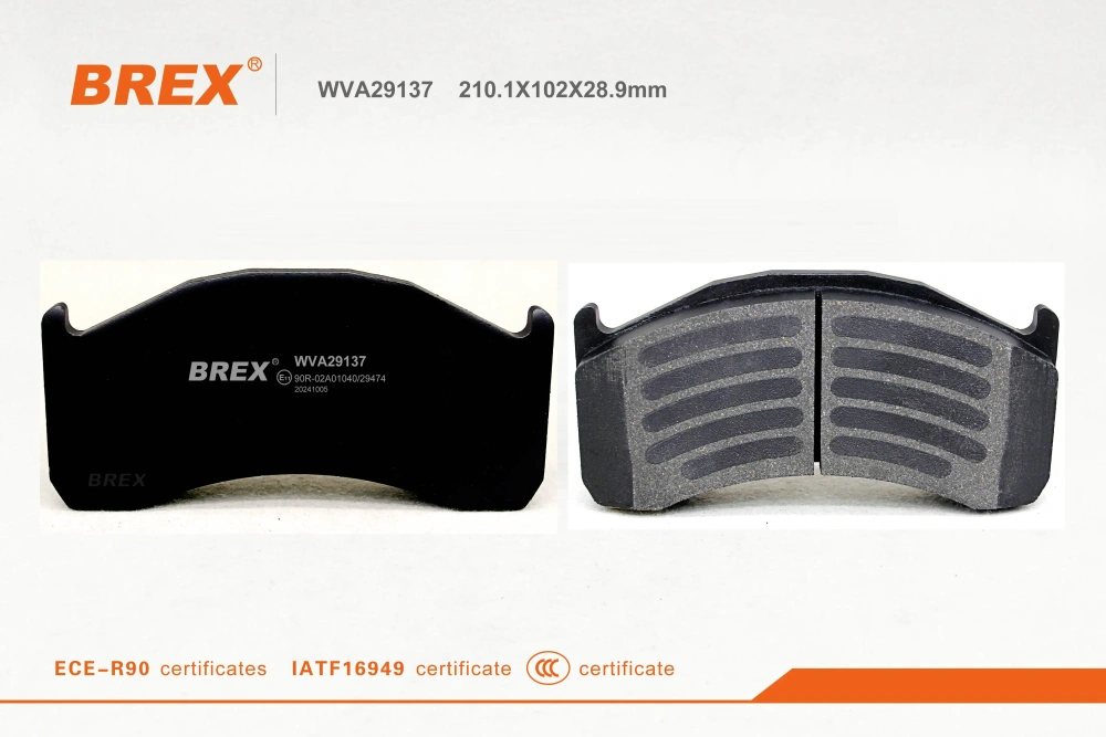 WVA29137 Front Brake Pads for Dump Trucks Heat Resistant Bus Brake Pads Heavy Duty Tractor Brake Pads for VOLVO