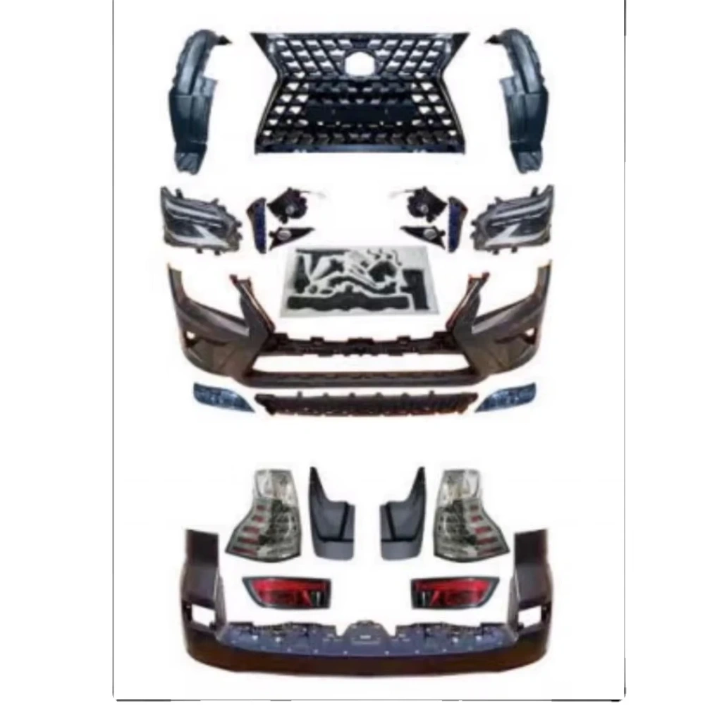 Car Accessories Body Kit Part Front Rear Headlight Lip Facelift Bumper Grille for Lexus GX460 2010-2013 Upgrade to 2020