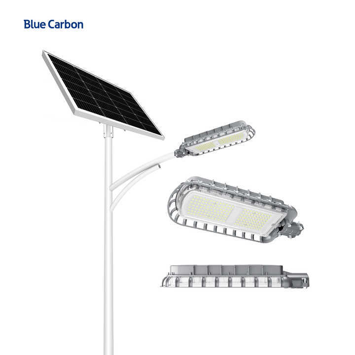 Blue Carbon Outdoor Ip66 Waterproof 56W Street Light Solar Path Lighting Street Light With Solar Panel for Road