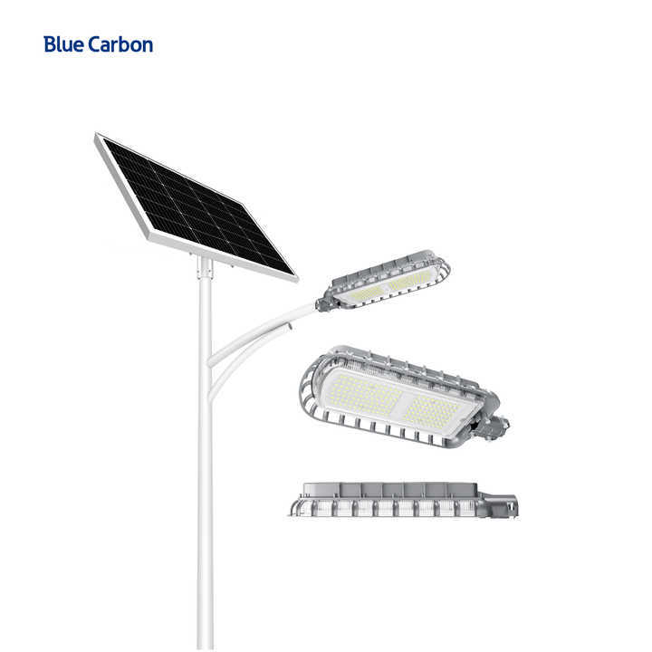 Blue Carbon 30W 50W 60W 80W 100W 120W Outdoor Waterproof Solar Street Lights  Led Lamp With Remote 36W Solar Street Lights