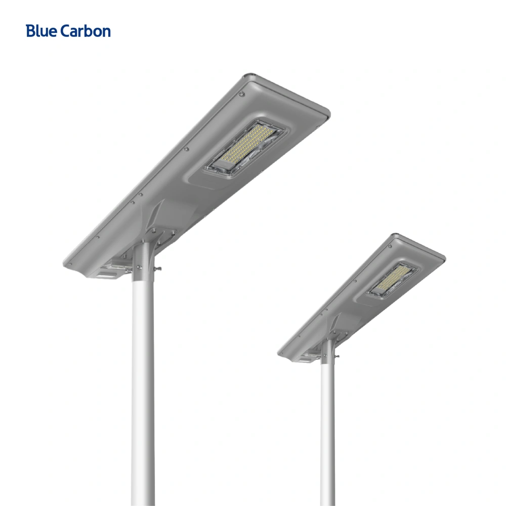 Blue Carbon Outdoor High Power All in One Integrated Solar Street Light Solar Powered Led Street Lamp for Sale