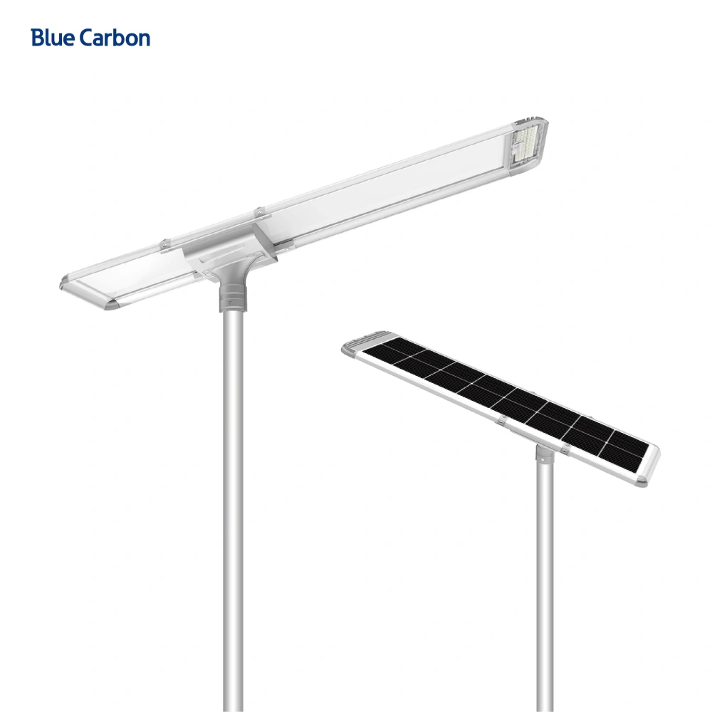 Blue Carbon High Lumens Integrated Powered Lamp 60W All in One LED Integrated Solar Street Light