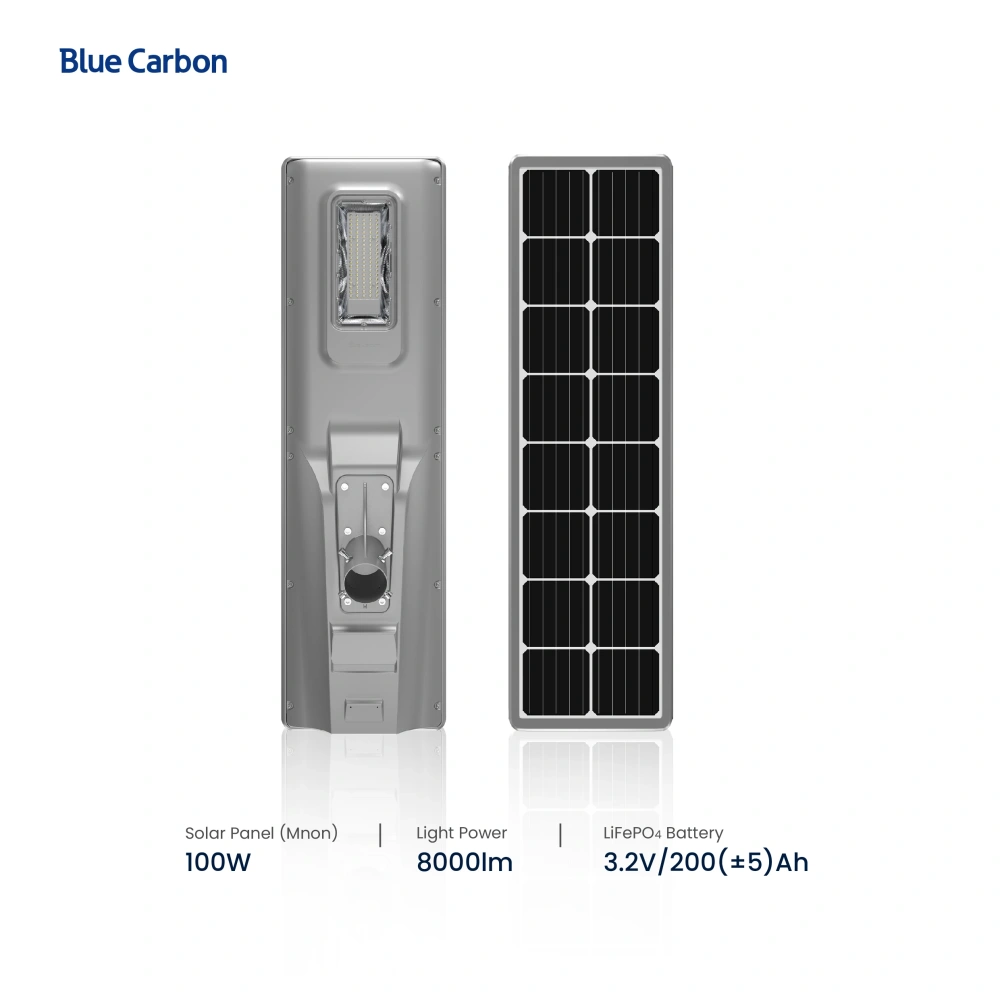 Blue Carbon 3200Lm All in One Outdoor Led Solar Street Light Solar Powered Led Solar Street Lights