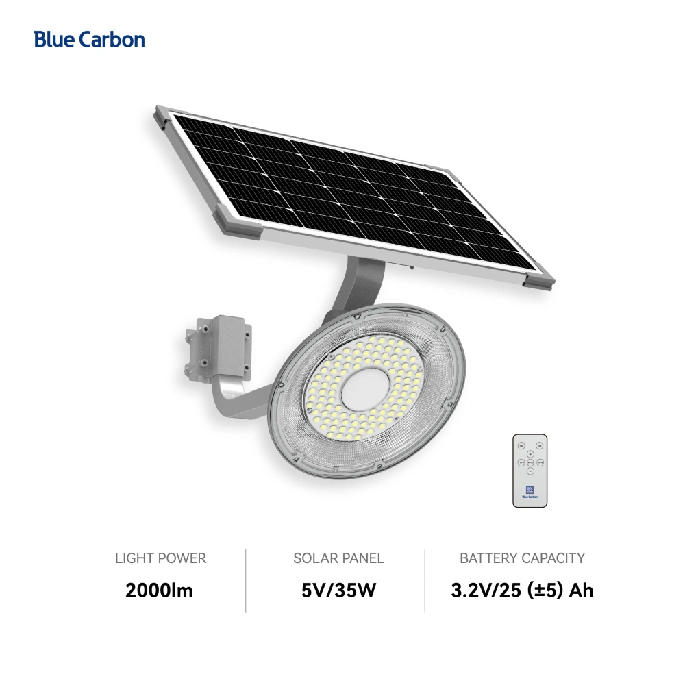 2000lm Solar Garden LED Light Solar OUTDOOR Lamp with Cree LED Chips LiFePO4 Battery Factory Wholesale