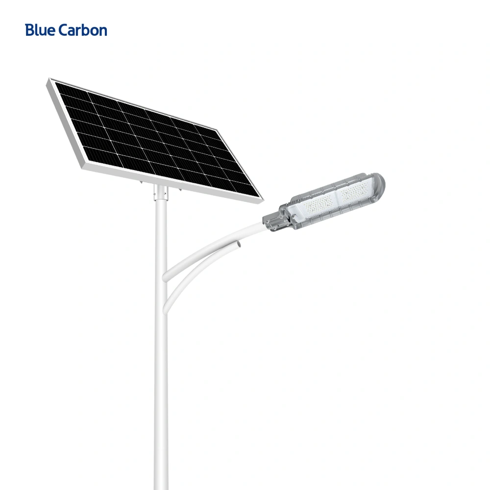 Blue Carbon High Lumen Remote Control ABS Outdoor Ip66 Waterproof 80W Solar Led Street Light