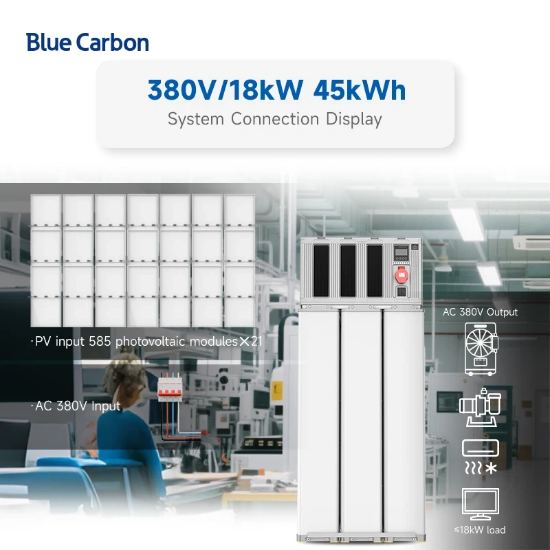 All-In-One Energy Storage Solar System 45kWh 90 kWh 135kWh 380V Three Phase 18kW 36kW 54kW Solar Power System Generator