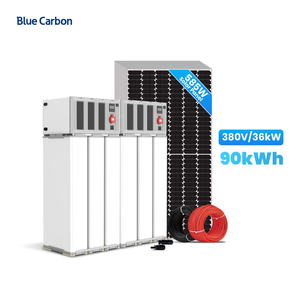 Commercial Industrial Lithium Storage Solar Battery Rack Full Set 380V 18kW 36kW 54kW 3 Phase Solar Power Systems