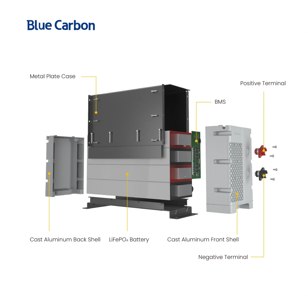 Blue Carbon Wholesale 12V 200Ah 250Ah 300Ah Lifepo4 Lithium Battery with BMS for Home Energy Storage