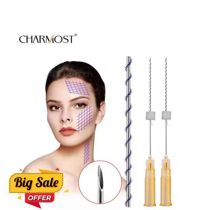 Hot Sale Face Lift V Line PDO Screw Thread With Sharp Needle for Facial Shaping Wrinkles Removal