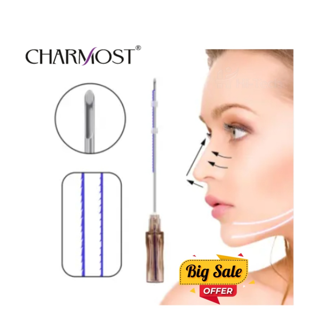 Hot Selling Face Lifting Threads PDO Screw Thread with Sharp Needle 27G 50mm for Anti-wrinkle Skin Tightening