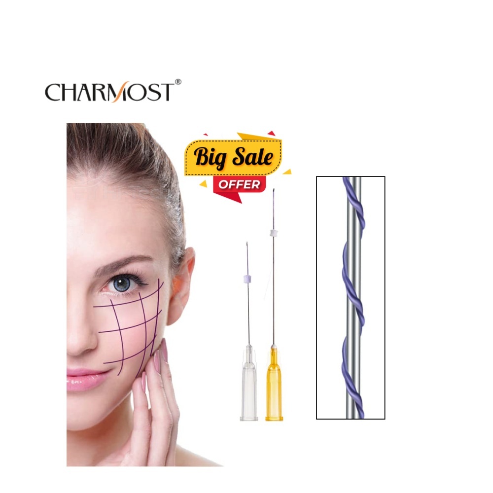 Factory Price Thread Lift PDO Screw Threads with Sharp Needle for Face Lifting Skin Tightening