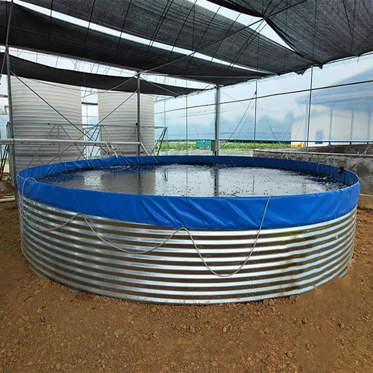 High Strength Corrugated Galvanized Steel Sheet Water Liquid Storage Aquaculture Fish Farming Tank With PVC Liner