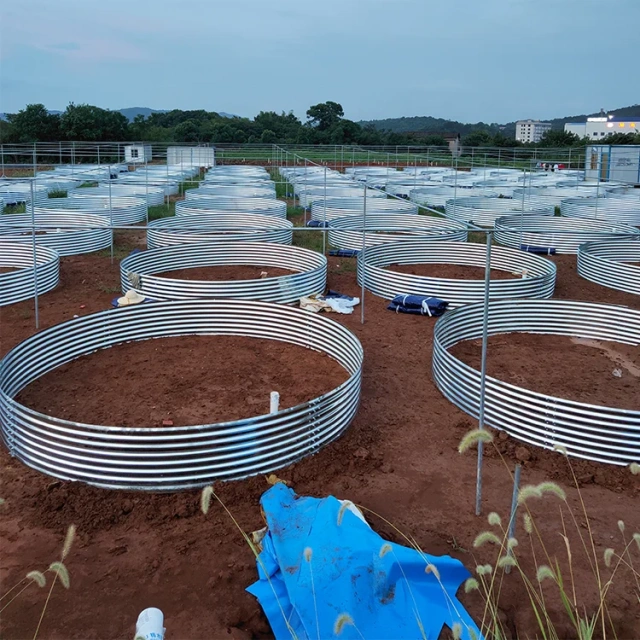 High Strength Corrugated Galvanized Steel Sheet Water Liquid Storage Aquaculture Fish Farming Tank With PVC Liner